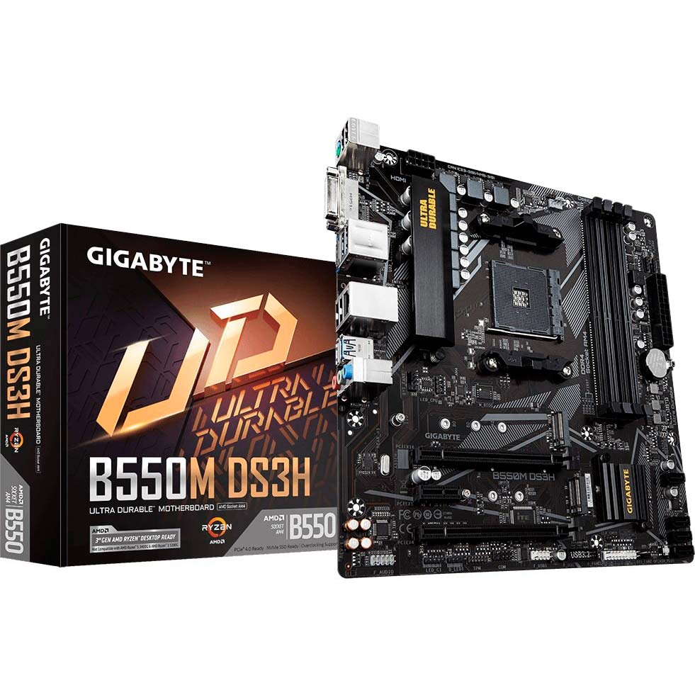 Материнська плата GIGABYTE B550M DS3H Чіпсет AMD B550