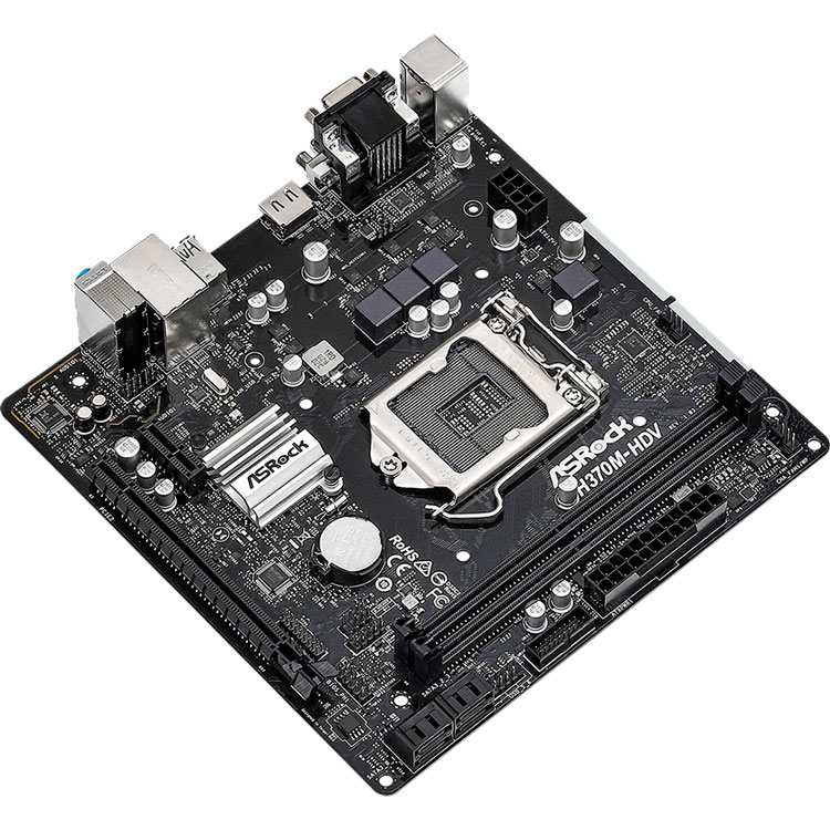 Материнська плата ASROCK H370M-HDV Підтримувані процесори Intel® Core™ 8-го и 9-го поколений