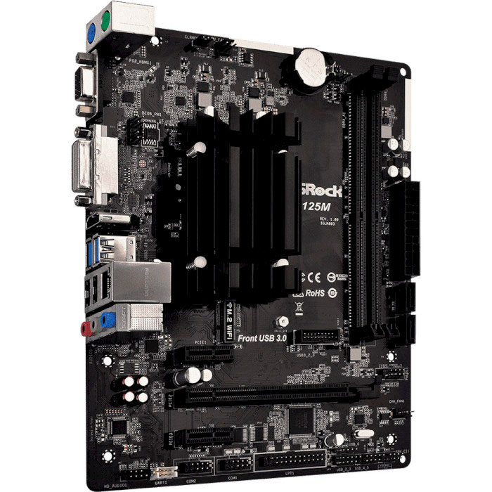 Материнская плата ASROCK J4125M CPU Quad-Core (2.7Hz) Частота работы памяти 2400, 2133