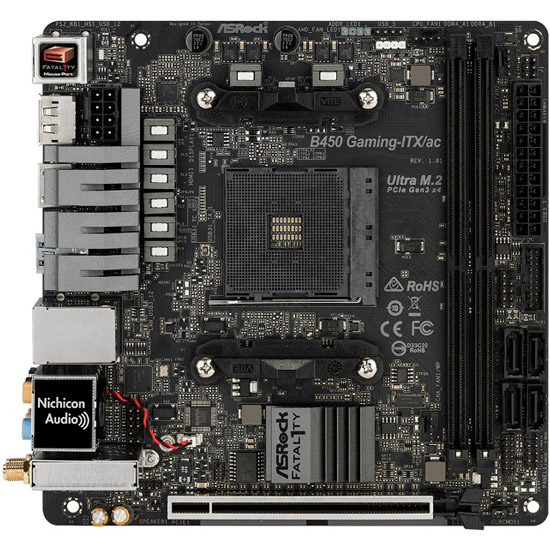 

Материнская плата ASROCK B450 GAMING-ITX/AC, B450 GAMING-ITX/AC sAM4