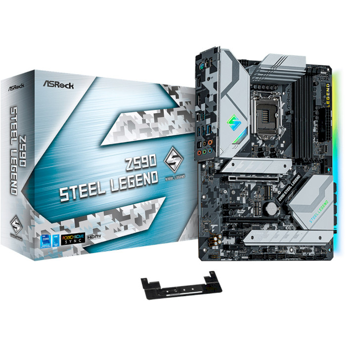 

Материнская плата ASROCK Z590 STEEL LEGEND ATX, Z590 STEEL LEGEND, ATX