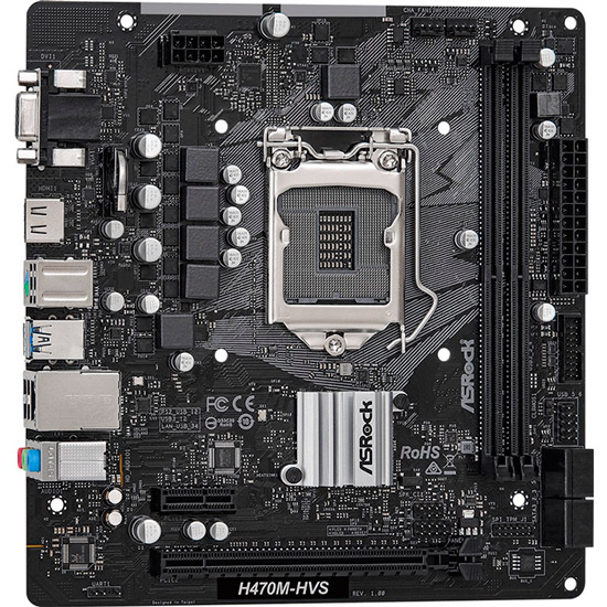Материнская плата ASROCK H470M-HVS Частота работы памяти 2933 / 2800 / 2666 / 2400 / 2133