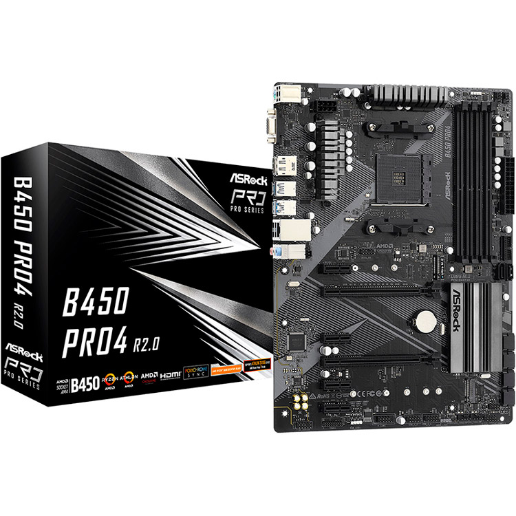 Материнська плата ASROCK B450 PRO4 R2.0 (B450_PRO4_R2.0) Чіпсет AMD B450