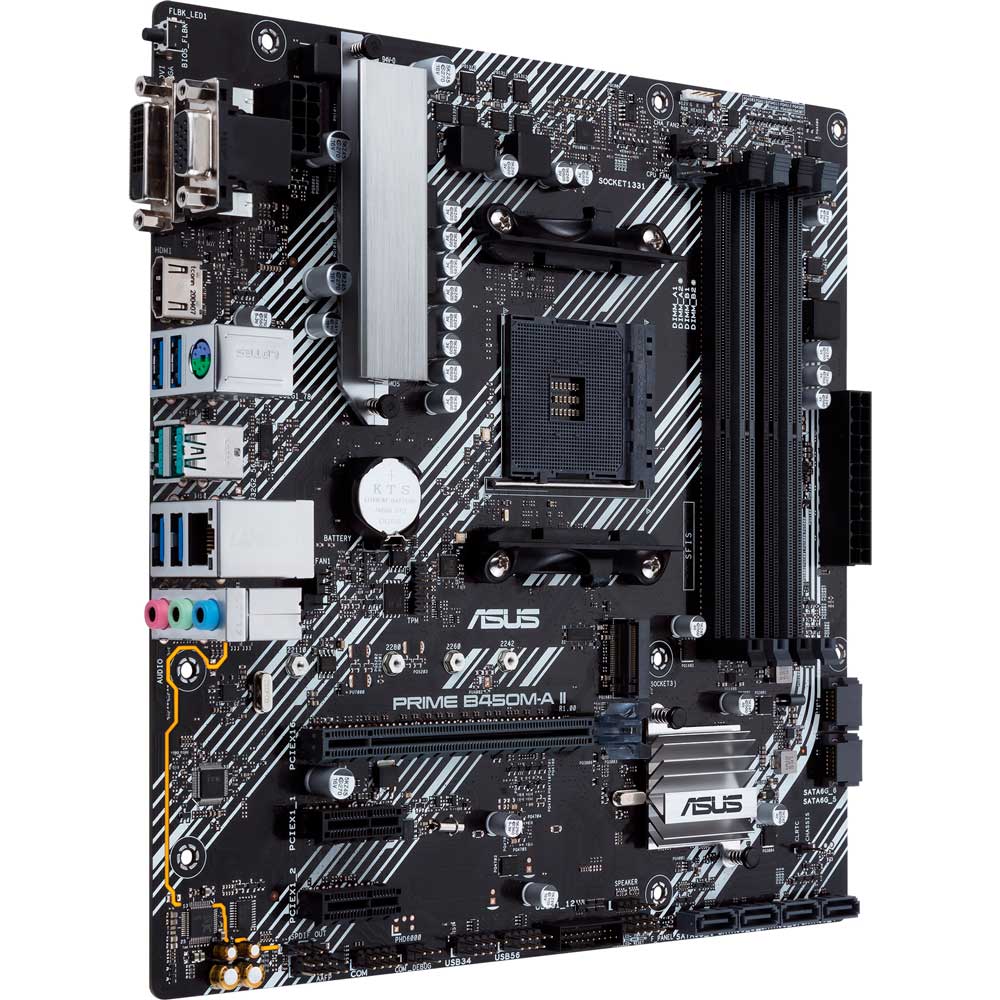 Материнская плата Asus Prime B450M-A II Назначение для настольного компьютера