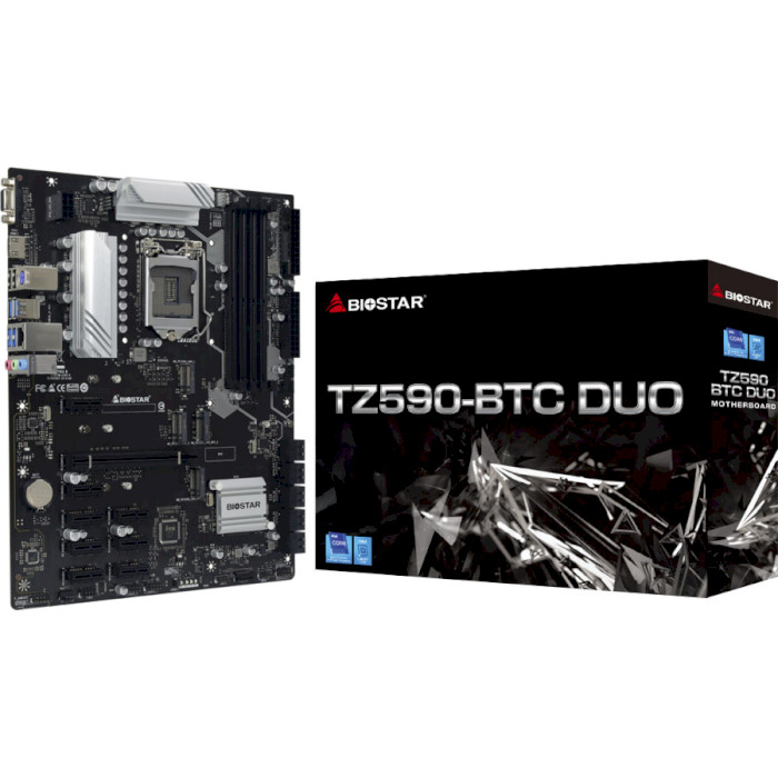 Материнська плата BIOSTAR TZ590-BTC DUO Z590 uATX