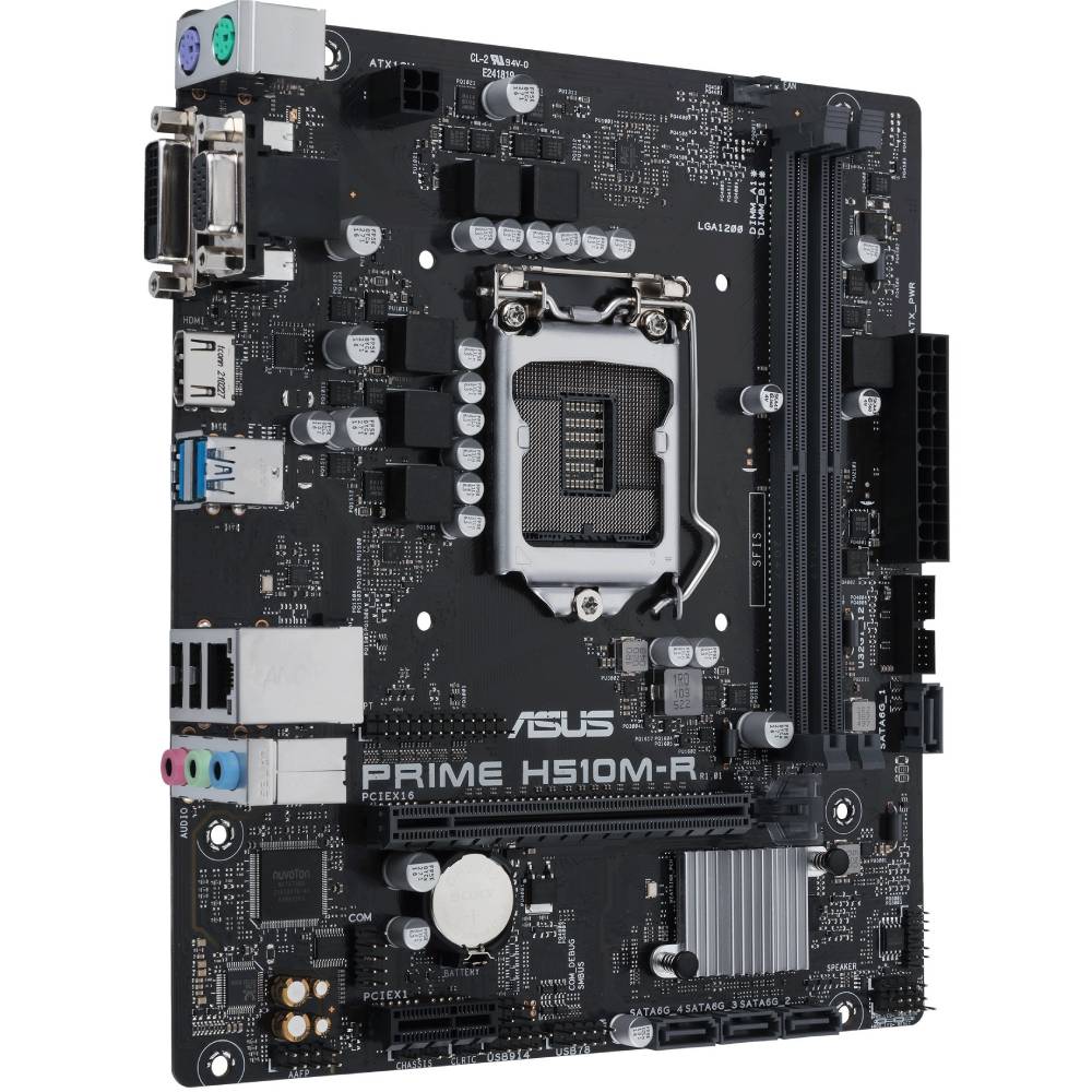 Материнская плата ASUS PRIME H510M-R-SI Поддерживаемые процессоры 10-е поколение Intel Core i9, Core i7, Core i5, Core i3, Pentium, Celeron, 11-е поколение Intel Core i9, Core i7, Core i5