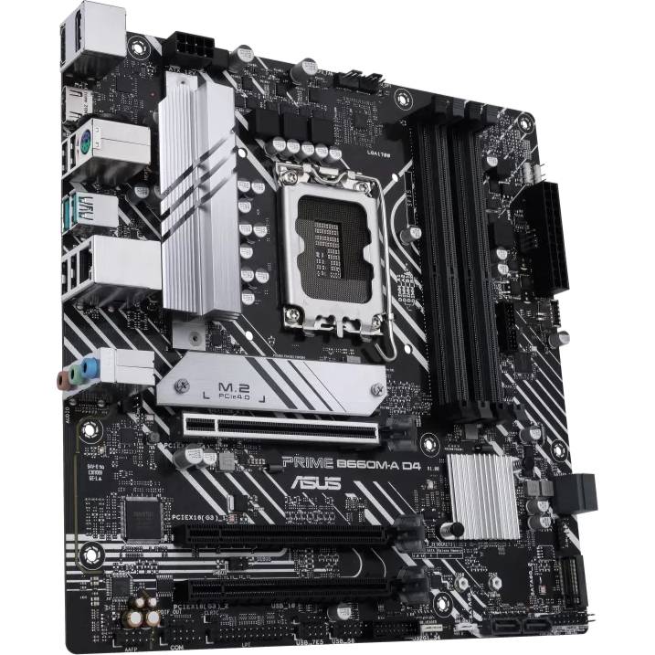 Материнська плата ASUS PRIME B660M-A D4 Частота роботи пам'яті 5333, 5000, 4800, 4600, 4400, 4266, 4000, 3733, 3600, 3466, 3400, 3333, 3200, 3000, 2933, 2800, 2