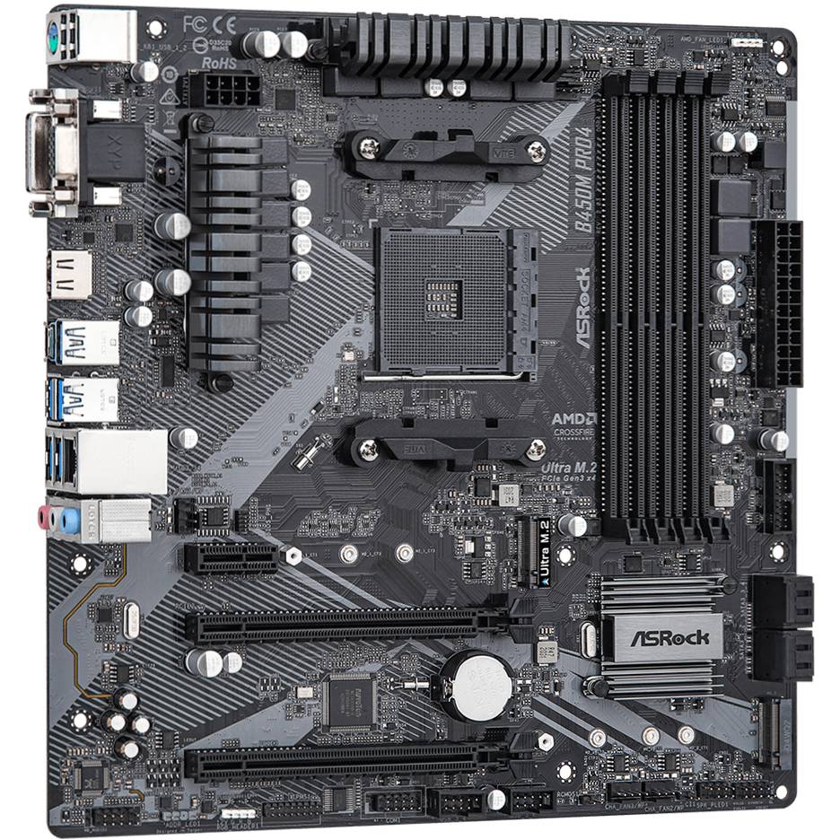 Материнська плата ASROCK B450M PRO4 R2.0 Принзначення для настільного комп'ютера