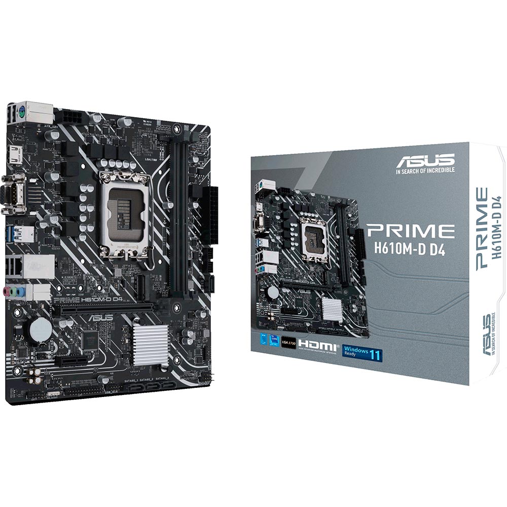 Зовнішній вигляд Материнська плата ASUS PRIME H610M-D D4 s1700 mATX