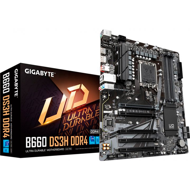 Материнская плата GIGABYTE B660 DS3H DDR4 Поддерживаемые процессоры Intel Core / Pentium / Gold / Celeron 12-го поколения