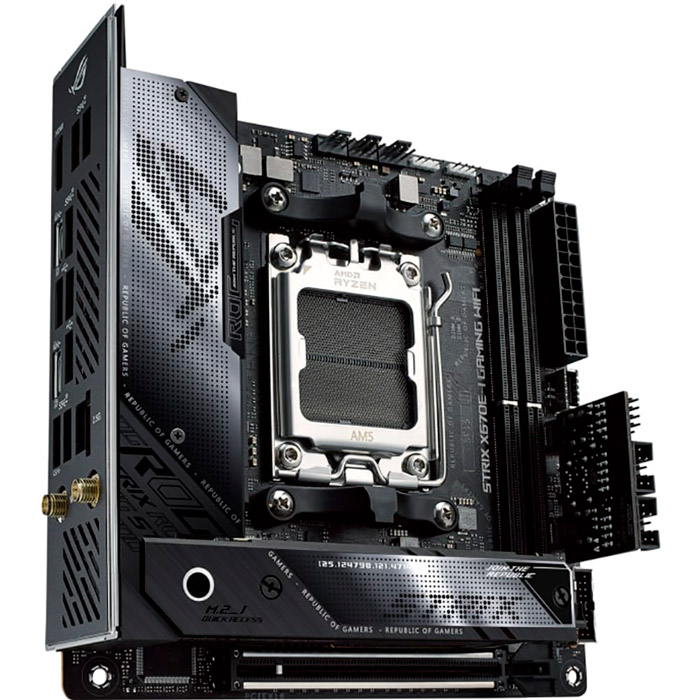 Материнська плата ASUS ROG STRIX X670E-I GAMING WIFI sAM5 mITX (90MB1B70-M0EAY0) Принзначення для настільного комп'ютера