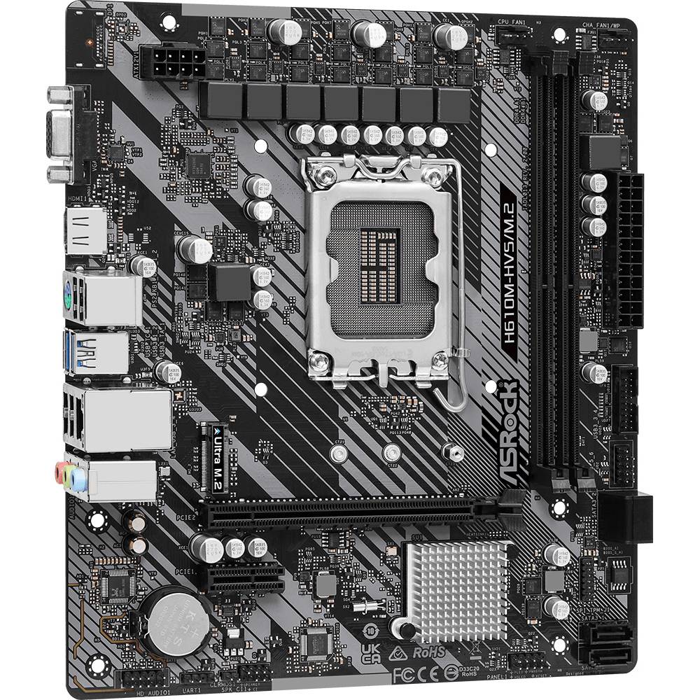 Материнская плата ASROCK H610M-HVS/M.2 R2.0 Назначение для настольного компьютера