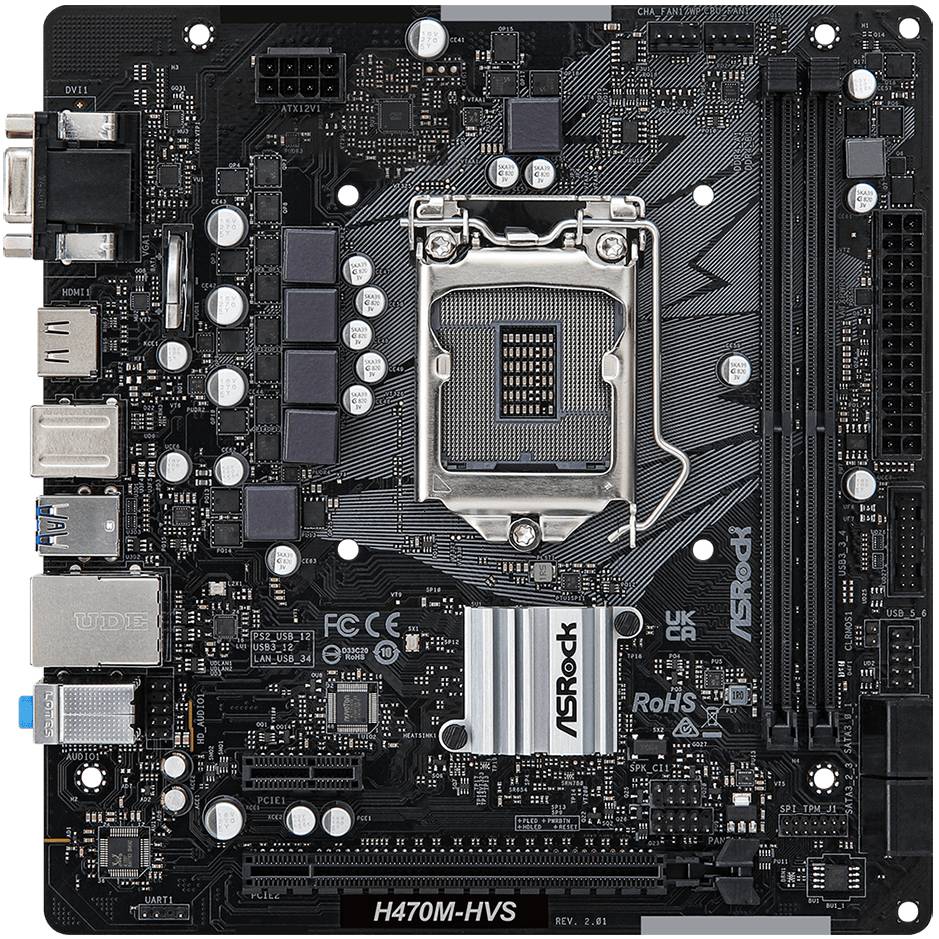 Материнская плата ASROCK H470M-HVS R2.0 1200/H470 mATX