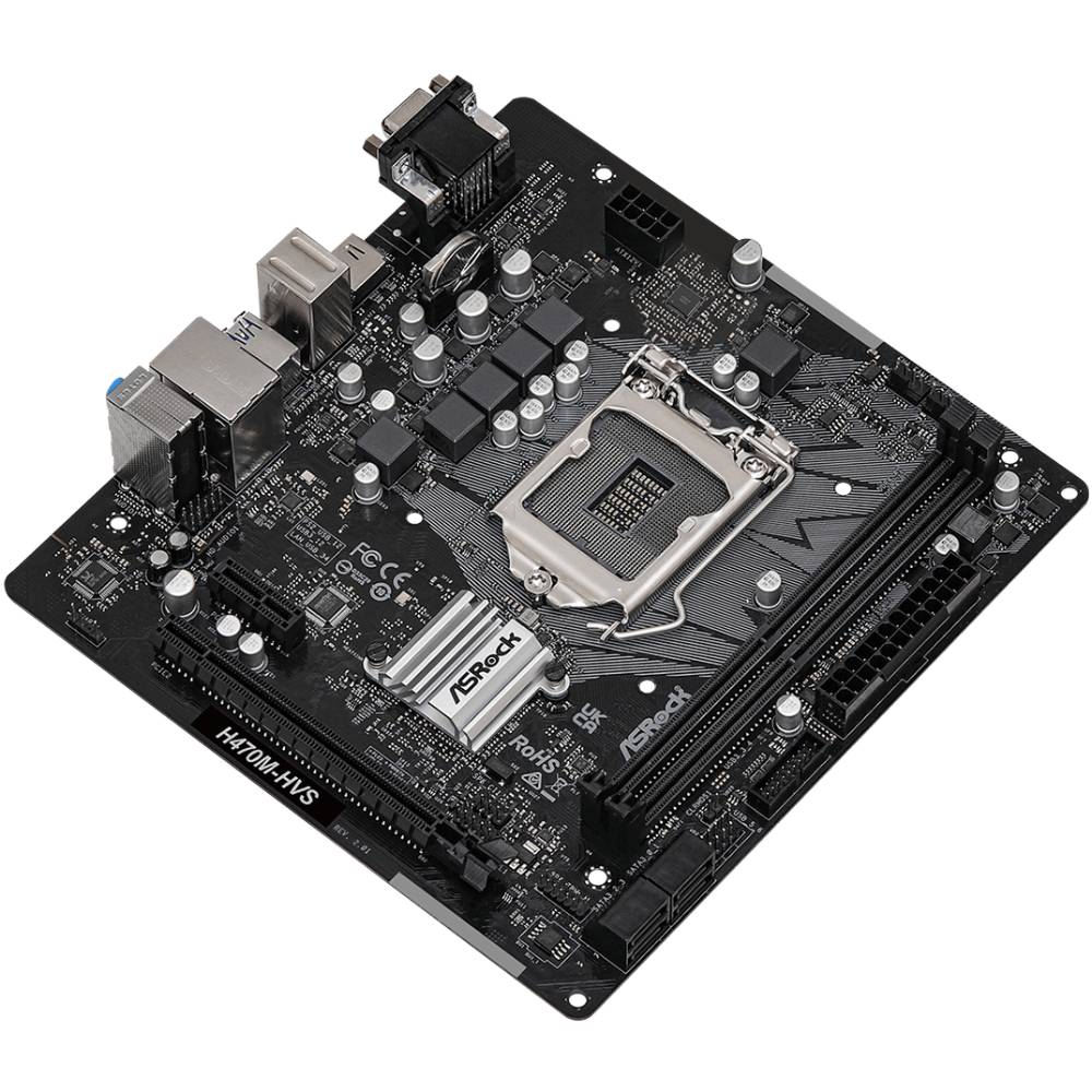 Материнская плата ASROCK H470M-HVS R2.0 1200/H470 mATX Назначение для настольного компьютера