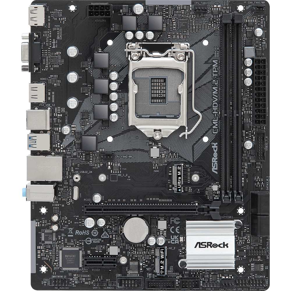 Материнская плата ASROCK CML-HDV/M.2 TPM