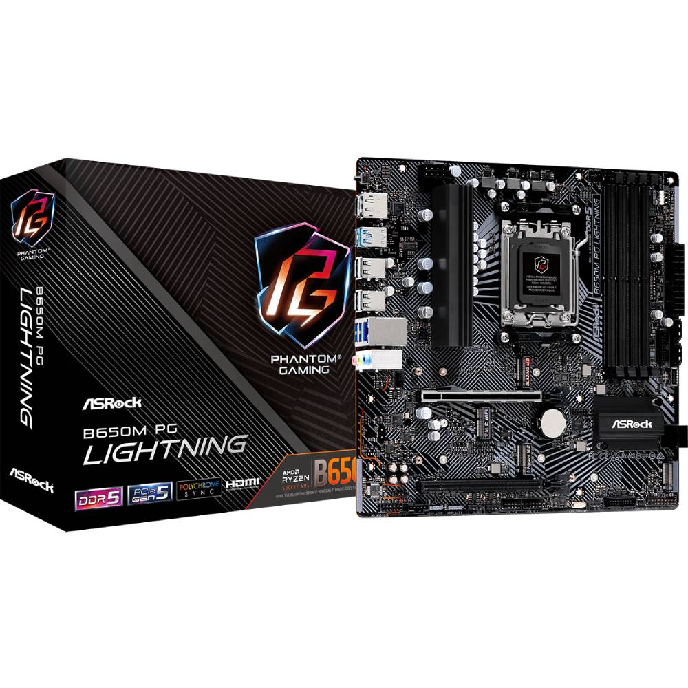 Материнская плата ASROCK B650M PG LIGHTNING Чипсет AMD B650