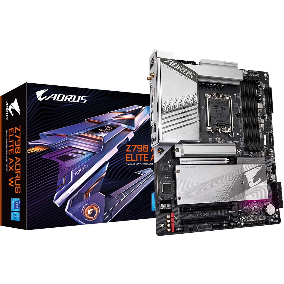 Материнская плата GIGABYTE Z790 AORUS ELITE AX-W s1700 ATX Поддерживаемые процессоры Intel® Core™ 13-го и 12-го поколений, Pentium® Gold и Celeron®