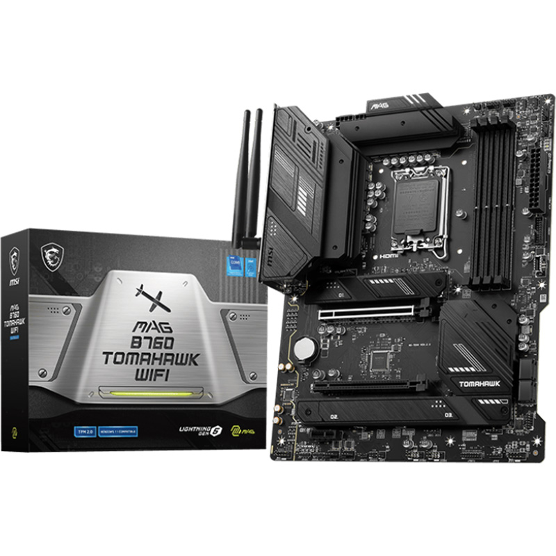 Материнская плата MSI MAG B760 TOMAHAWK WIFI (911-7D96-013) Поддерживаемые процессоры Intel Core 14th/ 13th/ 12th Gen, Intel Pentium Gold, Celeron