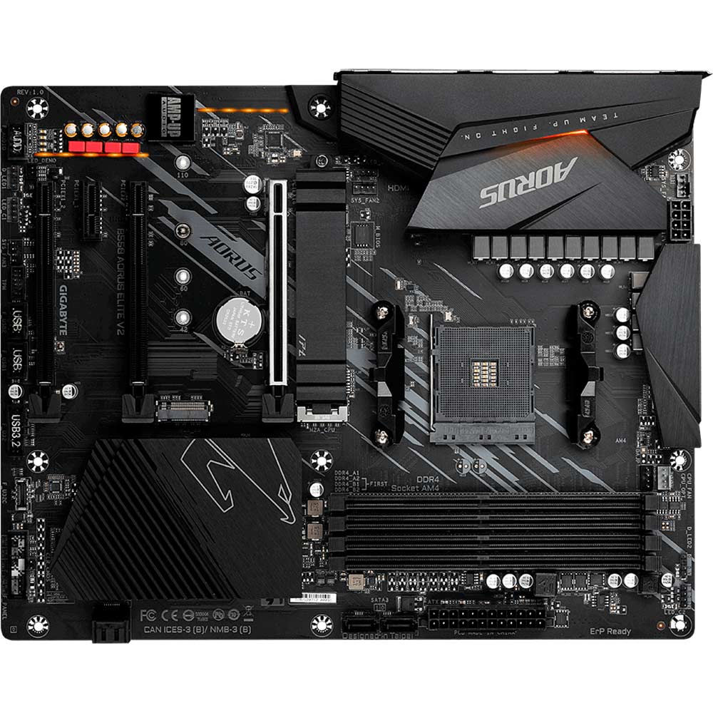 Материнская плата GIGABYTE B550 AORUS ELITE V2 Поддерживаемые процессоры AMD Ryzen 5000 Series, Ryzen 5000 G-Series, Ryzen 4000 G-Series, Ryzen 3000 Series and Ryzen 3000 G-Series