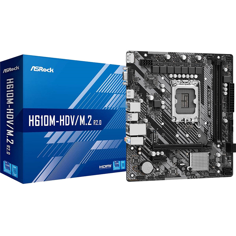 Материнская плата ASROCK H610M-HDV/M.2 R2.0 Чипсет Intel H610