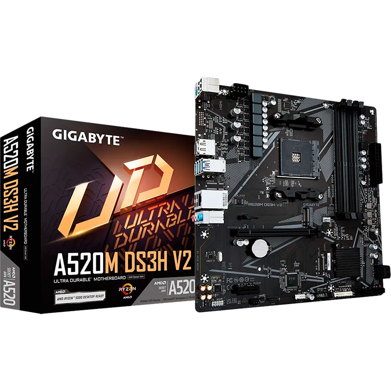 Материнська плата GIGABYTE A520M DS3H V2 Чіпсет AMD A520