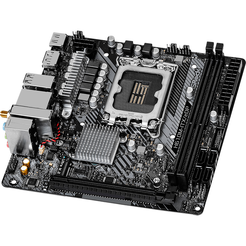 Материнская плата ASROCK H610M-ITX/eDP, 1700/H610, miniITX Поддерживаемые процессоры Intel Core 14, 13 и 12 поколений