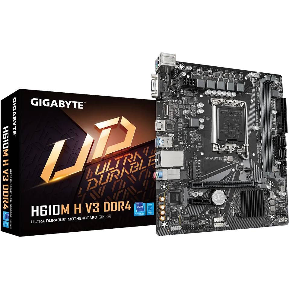 Материнська плата GIGABYTE H610M H V3 DDR4 Чіпсет Intel H610