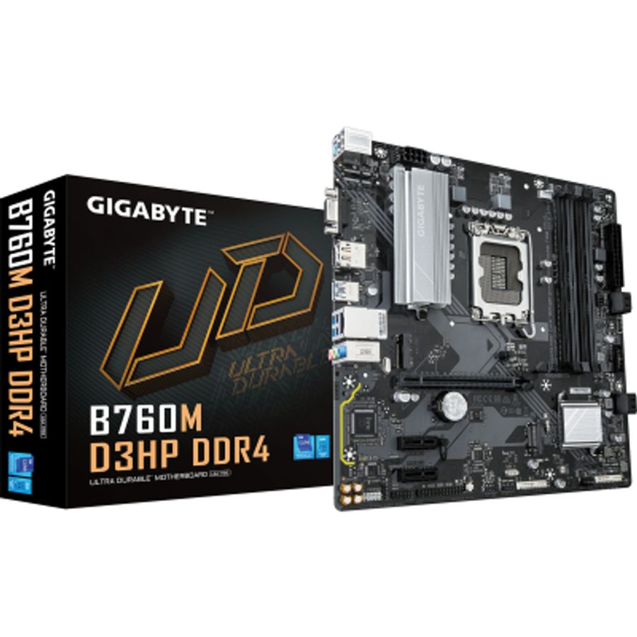 Материнская плата GIGABYTE B760M D3HP DDR4 Поддерживаемые процессоры 13-е поколение, 12-е поколение Intel Core , Pentium Gold, Celeron