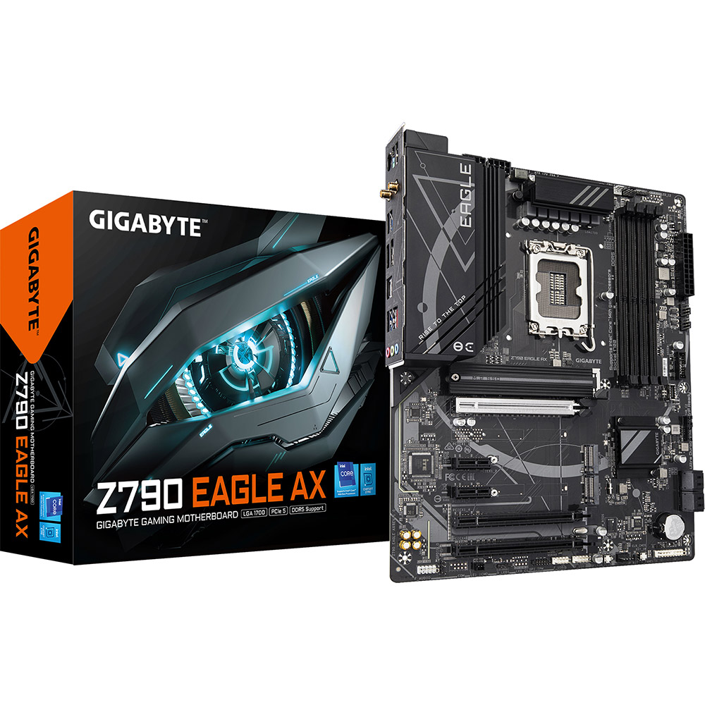 Материнська плата GIGABYTE s1700 4xDDR5 (Z790_EAGLE_AX) Підтримувані процесори Intel Core 14-го, 13-го и 12-го поколения под сокет LGA1700