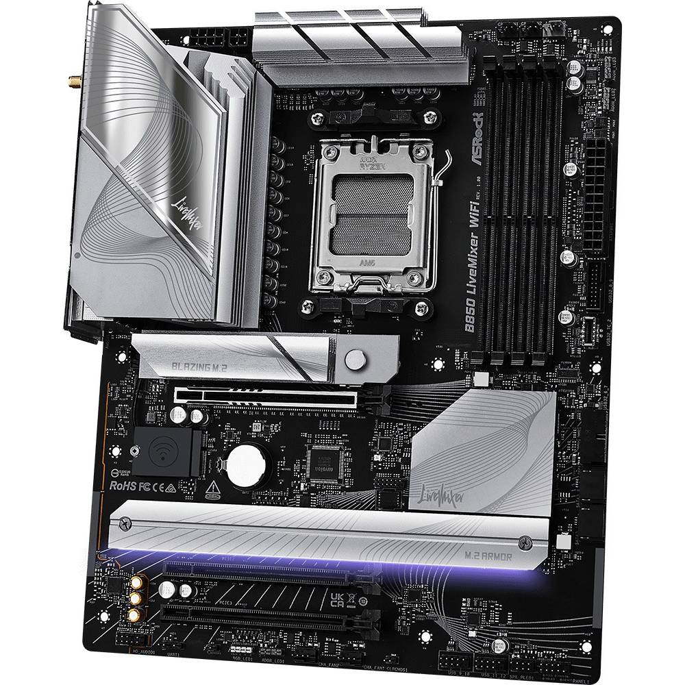 Материнcкая плата ASROCK sAM5 AMD 4xDDR5 (B850 LIVEMIXER WIFI) Сокет AMD AM5