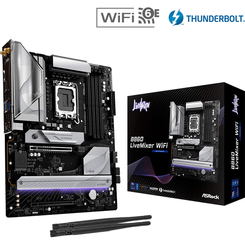 Фото Материнська плата ASROCK B860 LiveMixer WiFi