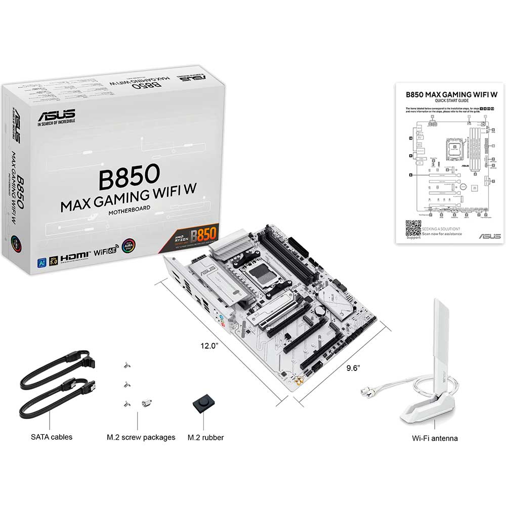 Фото Материнская плата ASUS B850 MAX Gaming Wi-Fi White (90MB1M10-M0EAY0)