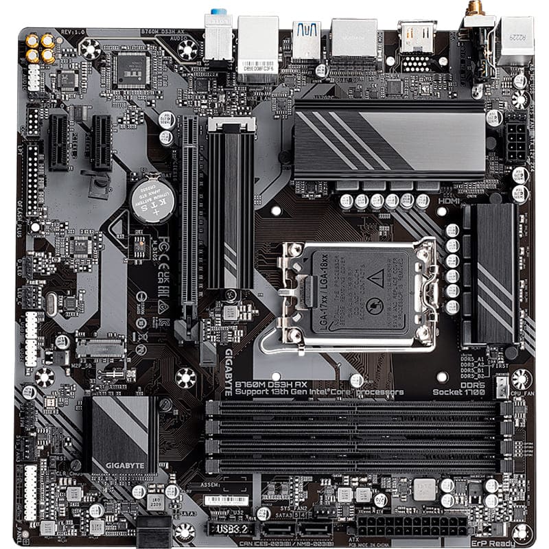 Материнська плата GIGABYTE B760M DS3H AX Частота роботи пам'яті 4000, 4800, 5200, 5400, 5600, 5800, 6000, 6200, 6400, 6600, 6800, 7000, 7200, 7400, 7600