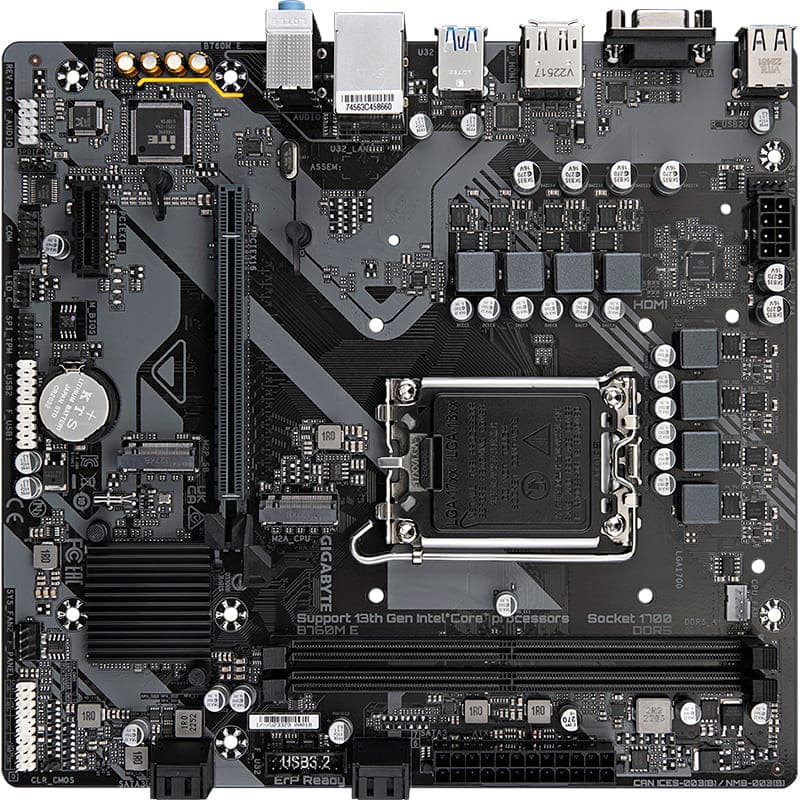 Материнська плата GIGABYTE B760M E Принзначення для настільного комп'ютера