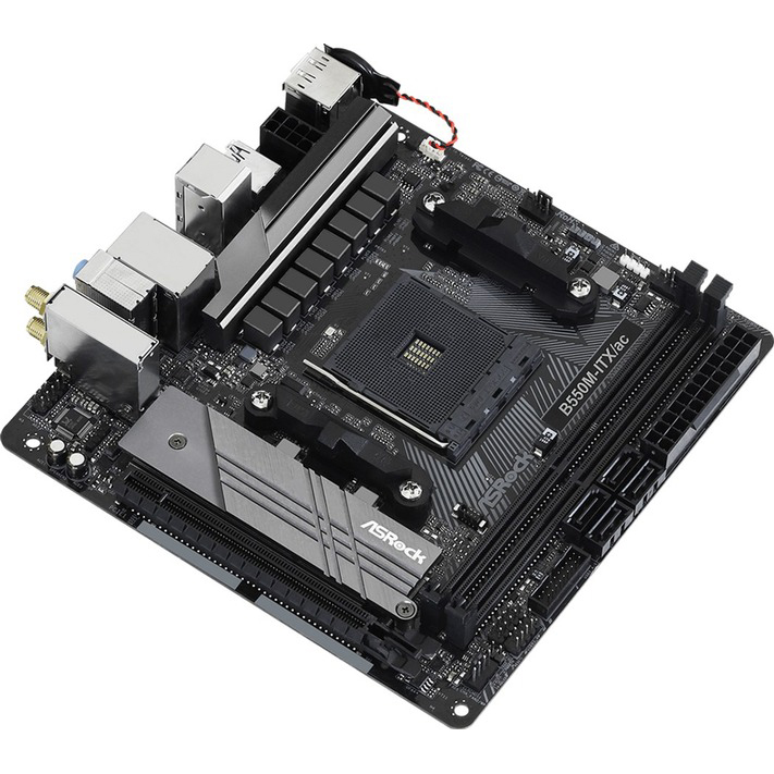 Материнская плата ASROCK sAM4 AMD 2xDDR4 (B550M-ITX/AC) Частота работы памяти 4733, 4600, 4533, 4466, 4400, 4333, 4333, 4266, 4200, 4133, 4000, 3866, 3800, 3733, 3600, 3466, 3200, 2933, 2667, 2400, 2133