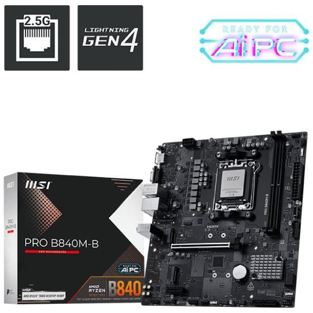 Материнская плата MSI sAM5 SATA PRO B840M-B Чипсет AMD B840