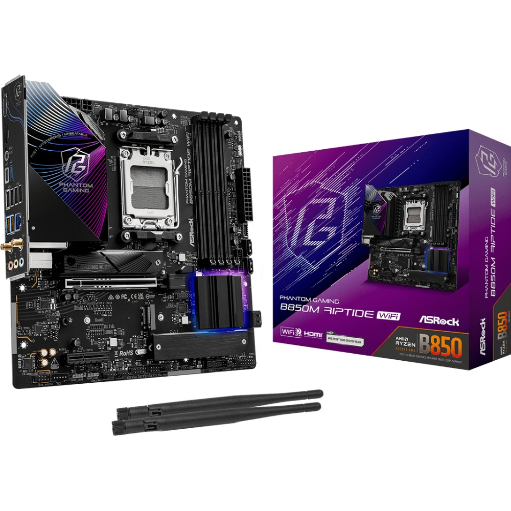 Внешний вид Материнська плата ASROCK B850M RIPTIDE WIFI