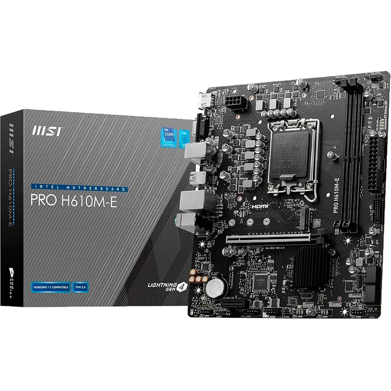 Материнская плата MSI PRO H610M-E (911-7D48-070) Поддерживаемые процессоры Intel Core 14-го, 13-го и 12-го поколения