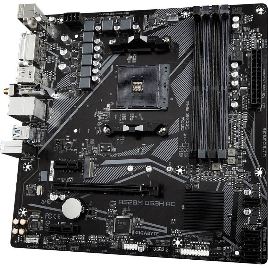 Материнская плата GIGABYTE A520M DS3H AC Сокет AMD AM4