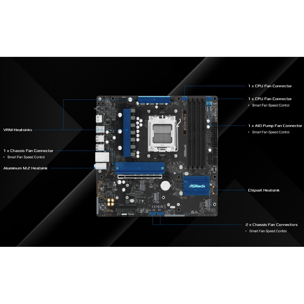 Внешний вид Материнская плата ASROCK A620AM PRO-A mATX