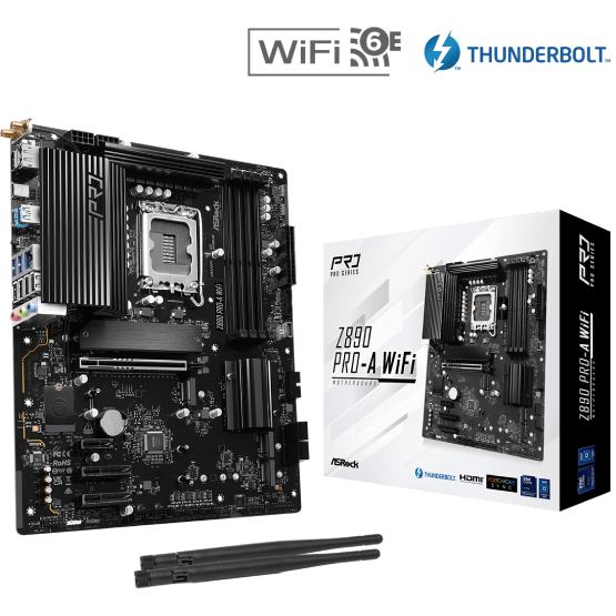 Материнська плата ASROCK Z890 PRO-A WIFI Частота роботи пам'яті 9066O.C, 6800O.C, 6533O.C, 5600O.C, 5600, 4800, 4400