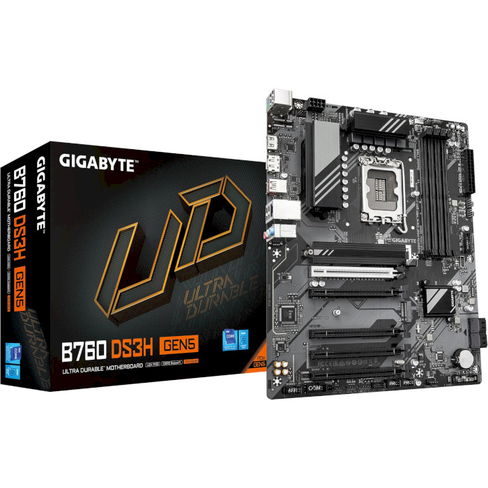 Материнская плата GIGABYTE B760 DS3H GEN5 (B760_DS3H_GEN5) Частота работы памяти 7600,7400, 7200, 7000, 6800, 6600, 6400, 6200, 6000, 5800, 5600, 5400, 5200, 4800, 4000