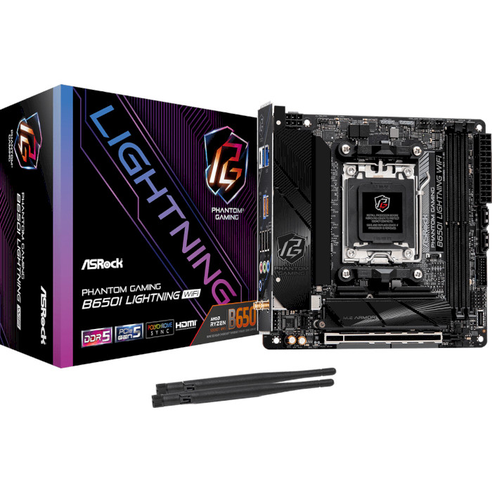 Зовнішній вигляд Материнська плата ASROCK B650I LIGHTNING WIFI