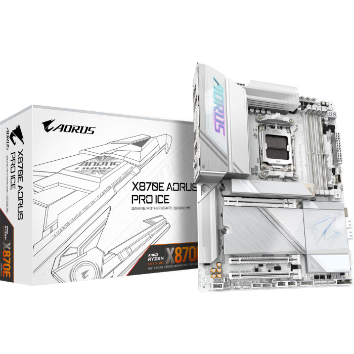 Материнская плата GIGABYTE sAM5 4xDDR5 (X870E_AORUS_PRO_ICE) Сокет AMD AM5