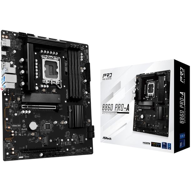Зовнішній вигляд Материнська плата ASROCK B860 PRO-A Black