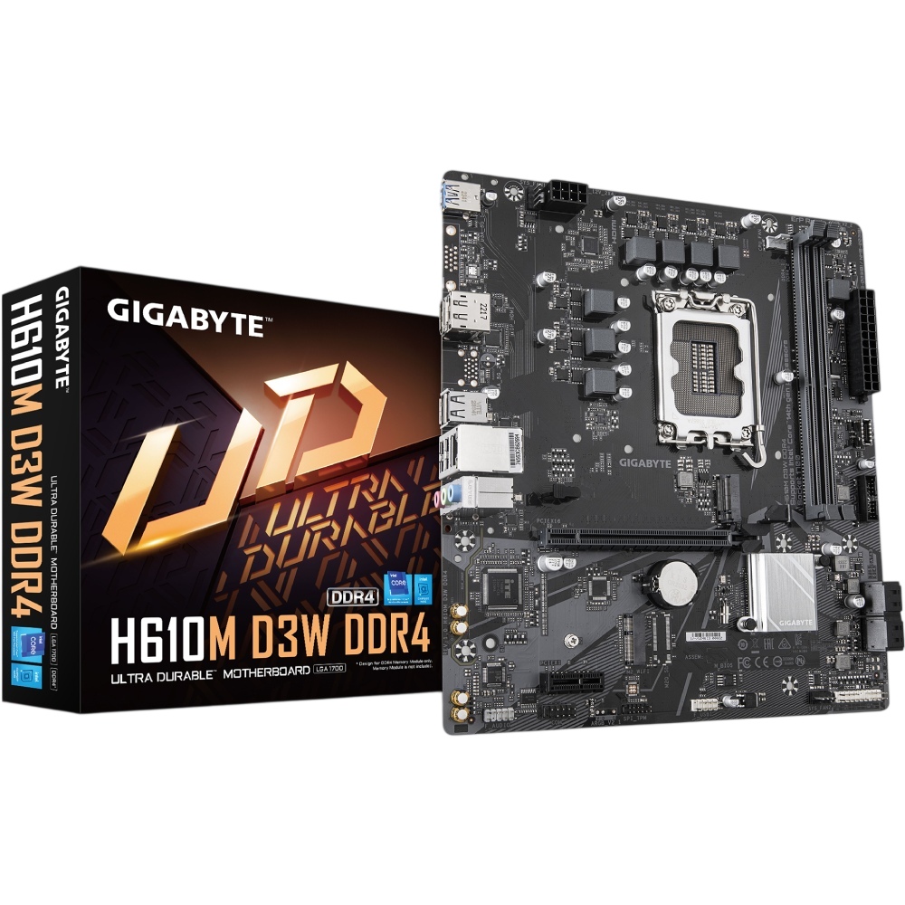 Материнская плата GIGABYTE H610M D3W Поддерживаемые процессоры Intel Intel Core i9 / Intel Core i7 / Intel Core i5 / Intel Core i3 / Intel Pentium / Intel Celeron 12-го, 13-го та 14-го поколений