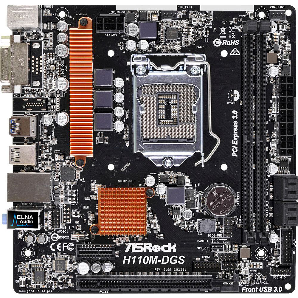 Материнская плата ASROCK H110M-DGS R3.0