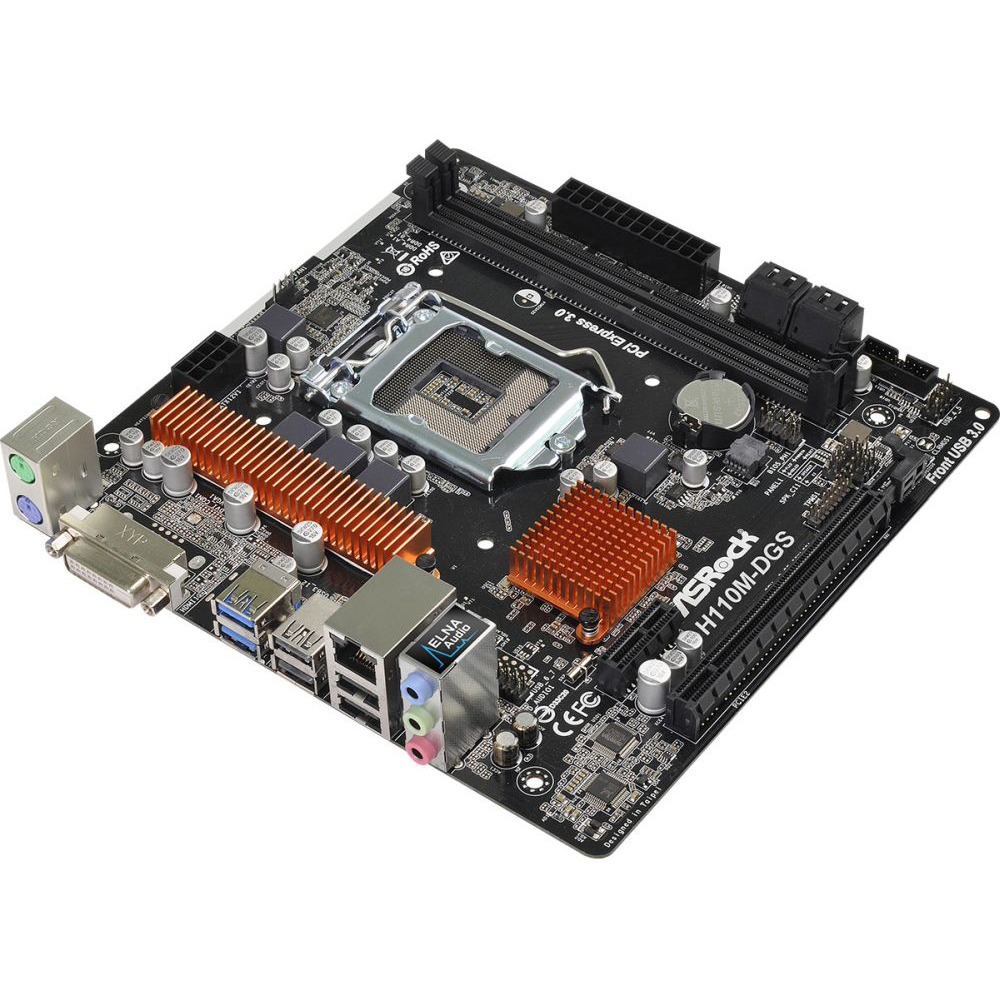 Материнская плата ASROCK H110M-DGS R3.0 Назначение для настольного компьютера