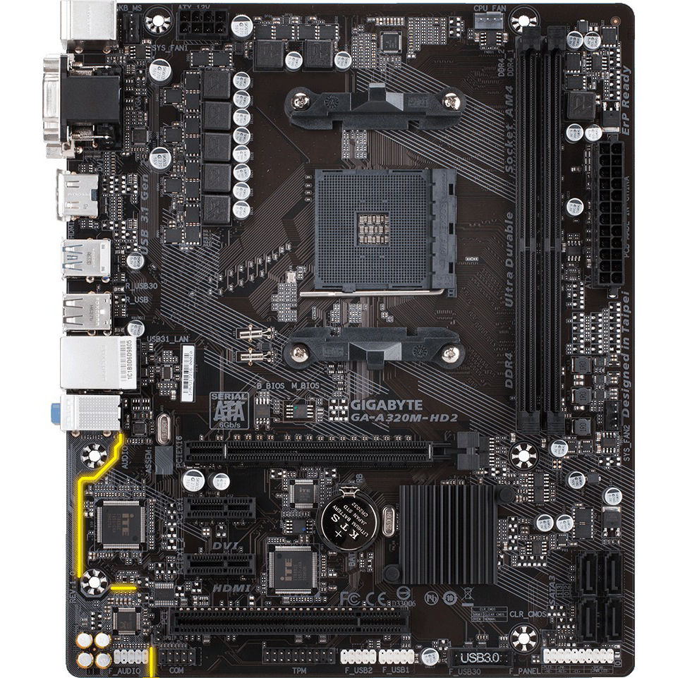 

Материнская плата GIGABYTE GA-A320M-HD2, sAM4 GA-A320M-HD2