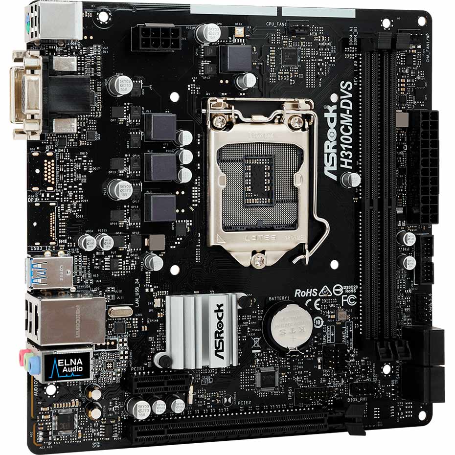 Материнская плата ASROCK H310CM-DVS Назначение для настольного компьютера